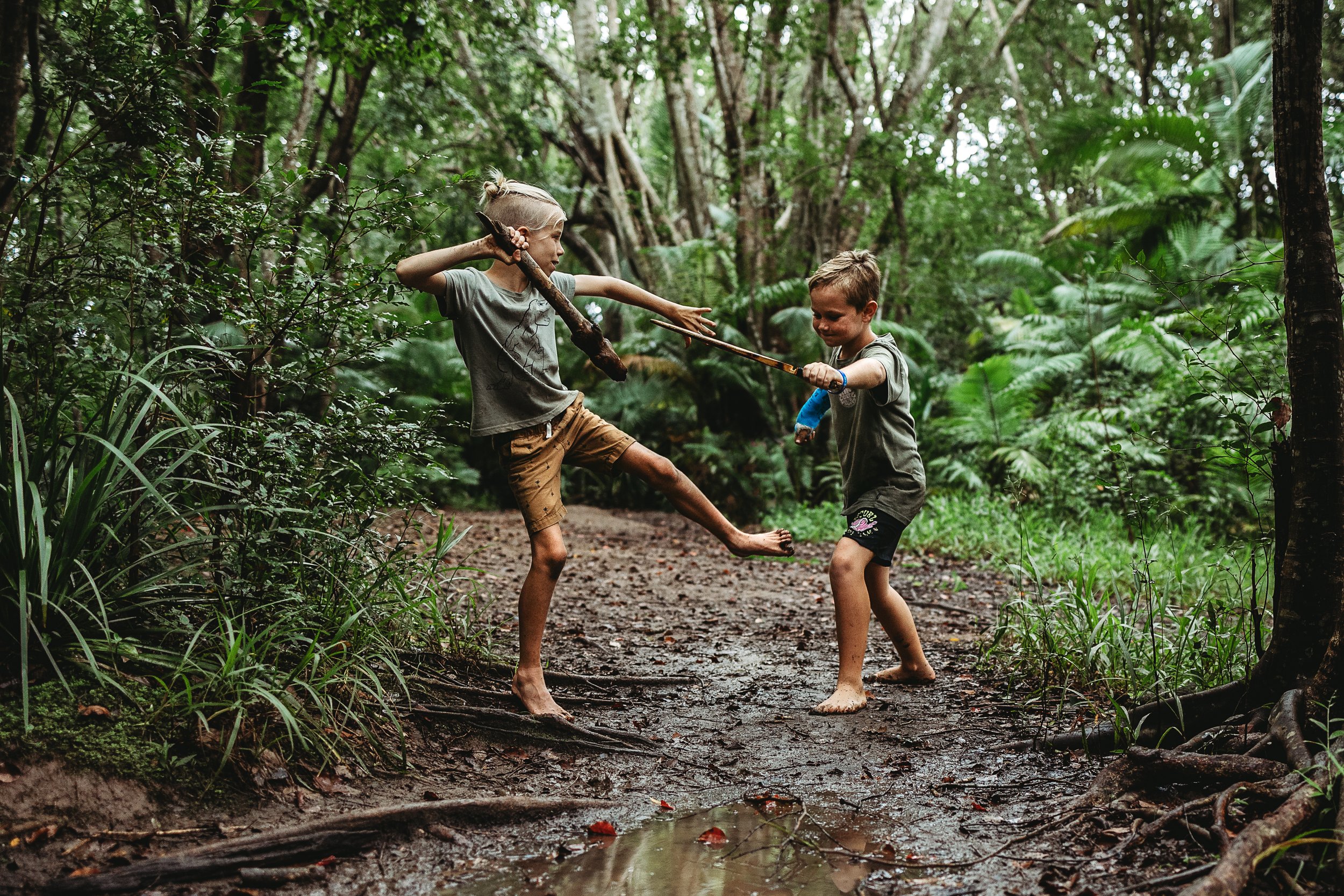 kids in forest